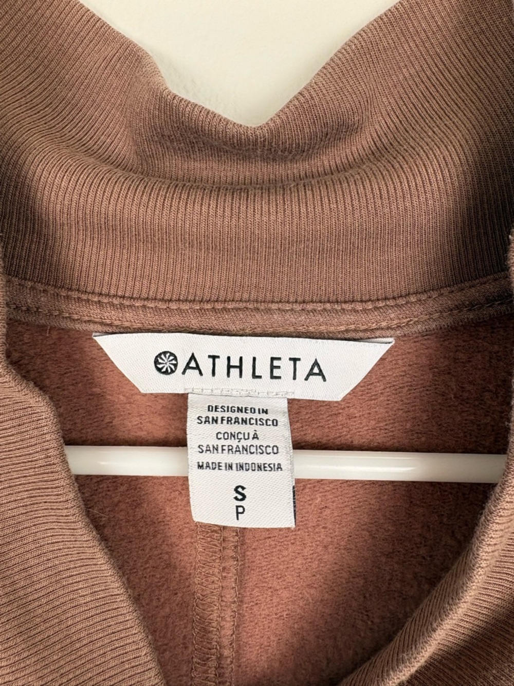 Athleta Clarity V-Neck Sweatshirt in Brown Size Small cozy loungewear - Picture 3 of 11